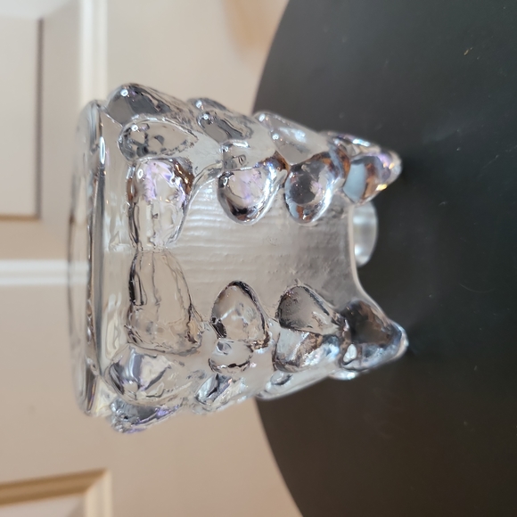 Vintage Swedish Art Glass Candle Holder Nybro Paul Isling Christmas Trees - Picture 7 of 10